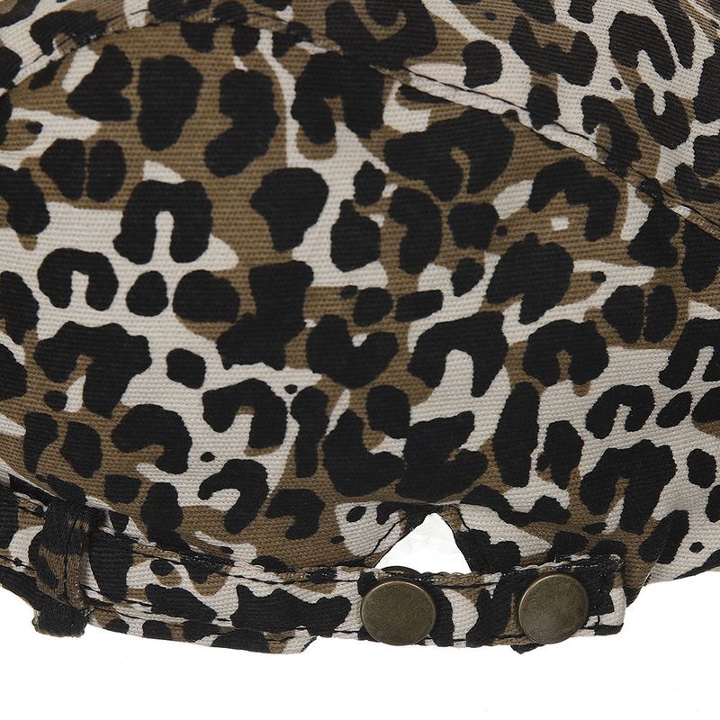 8287 Logo Leopard Newsboy Cap (Brown)