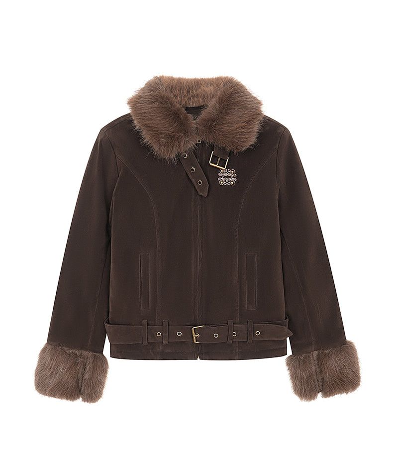 Cozy&Kitsch(コージーアンドキッチ)の「Soren Luxe Fur Cuff Jacket(Jackets/Outerwear)」