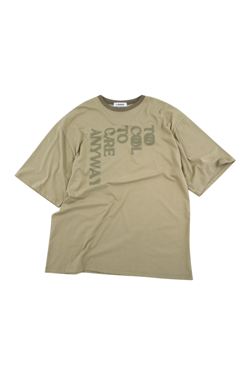 トゥークールオーバーフィットライトカーキリンガーTシャツ
