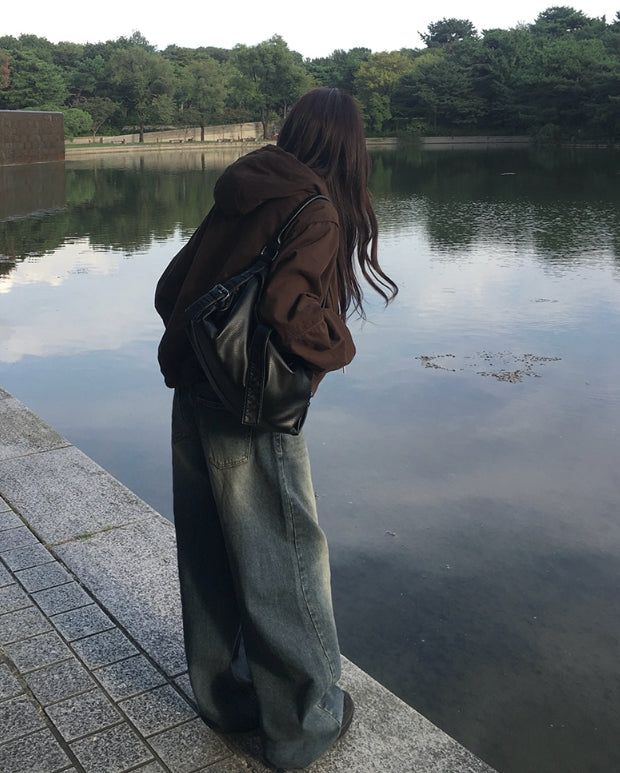 Thyssen Washing Denim Wide Pants