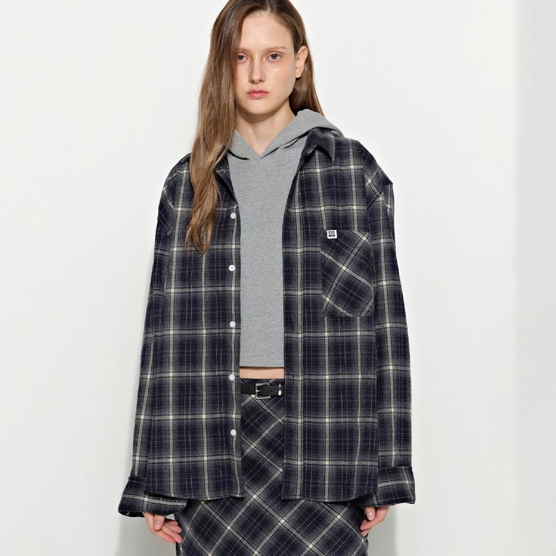 Brighten（ブライトン）の「Oversized Check Shirt Blue（Tops）」