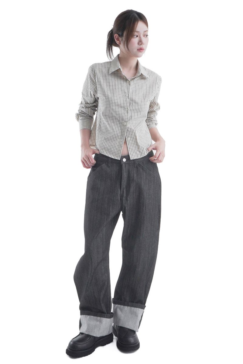 WOOHWA（ウファ）の「 KNEE CUT CURVE PANTS（Pants）」