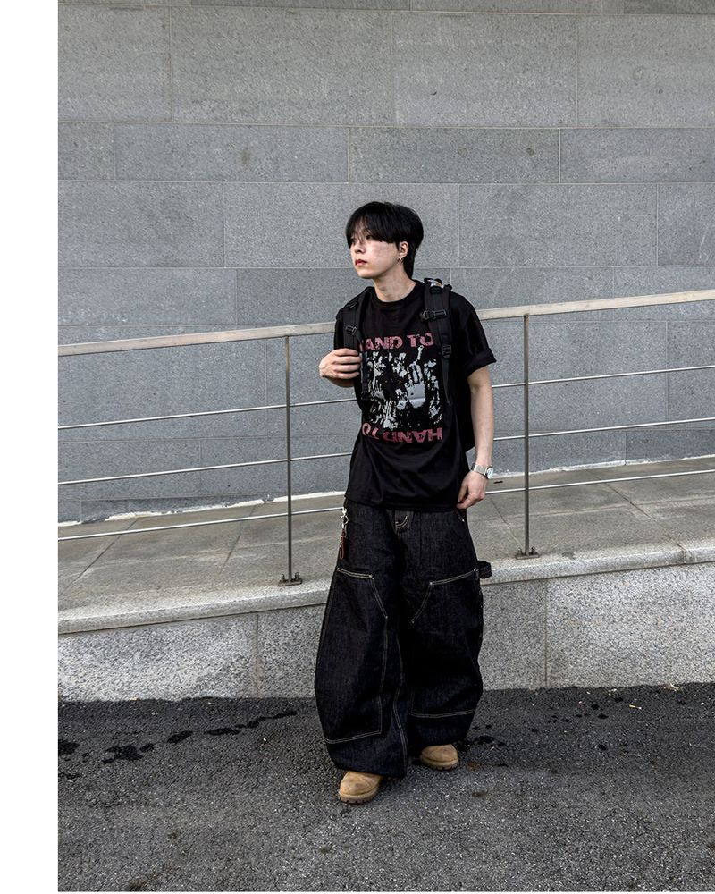 Touch Graphic Oversized Half T-Shirt