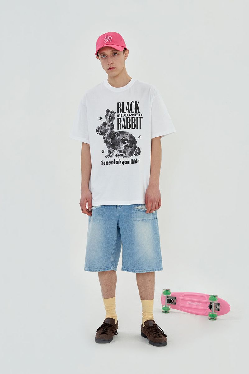 BLACK RABBIT T SHIRT