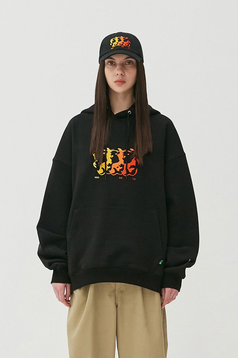Flame Bear Ball Cap_Black