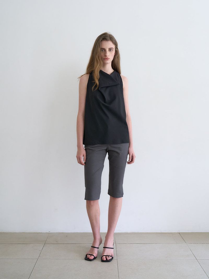 Celine cowl blouse (Black)