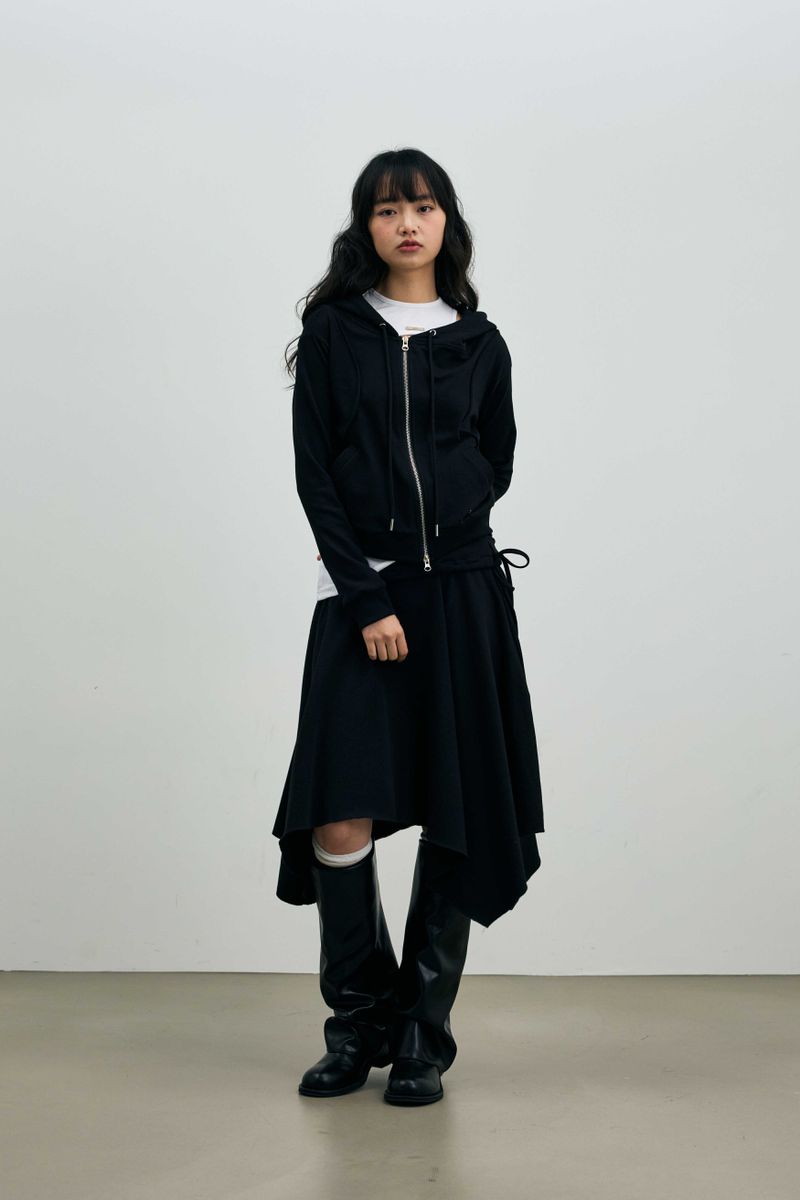 SILENT MIRAGE SWEAT SKIRT / BLACK