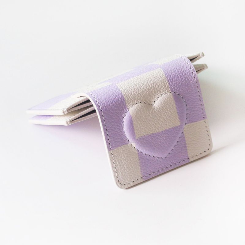 shape of' wallet - purple check
