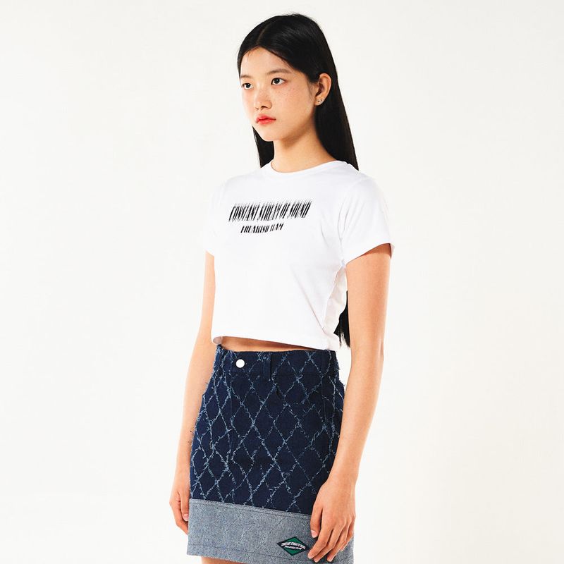 スティプル半袖クロップTシャツ
