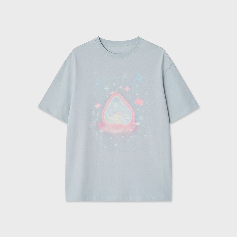 Fruit House Over Fit Tee (Light Blue)