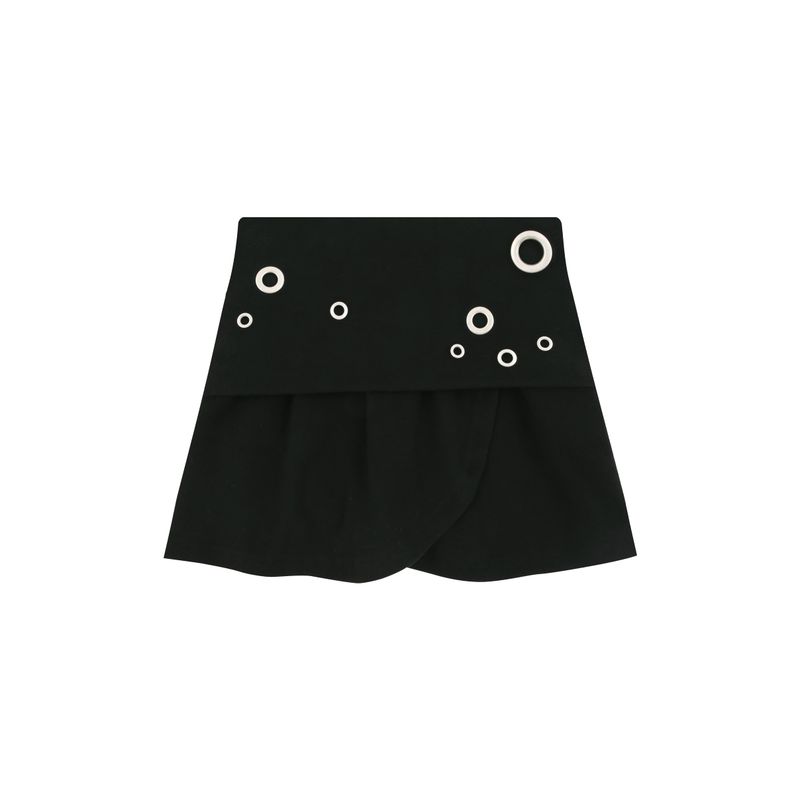 Eyelet 2 - Way Wrap Skirt - Black