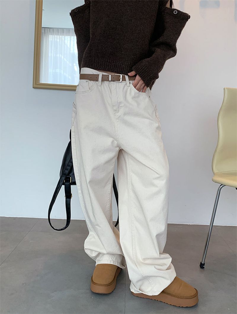 TURN POCKET WIDE COTTON PANTS (2C)
