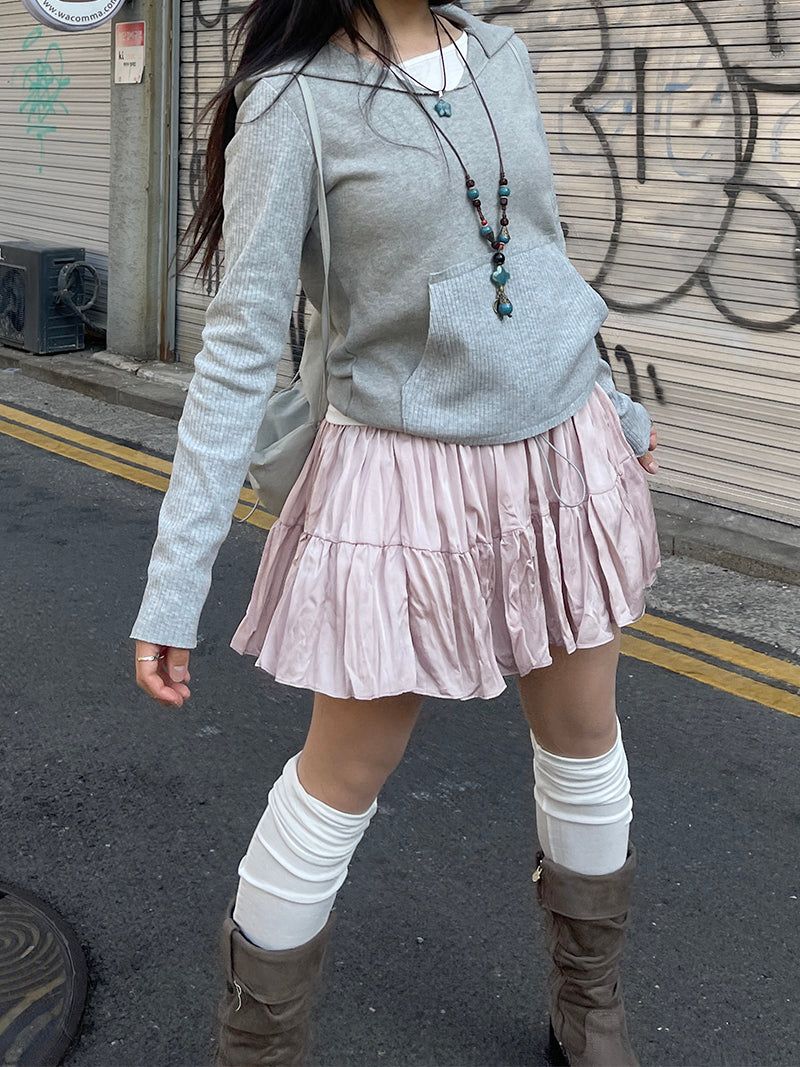 Mixed hooded sweatshirt.