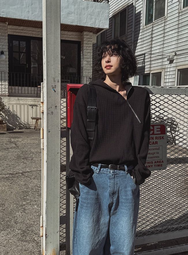 2PLAN(ツープラン)の「Resin diagonal zipper hoodie(Tops)」