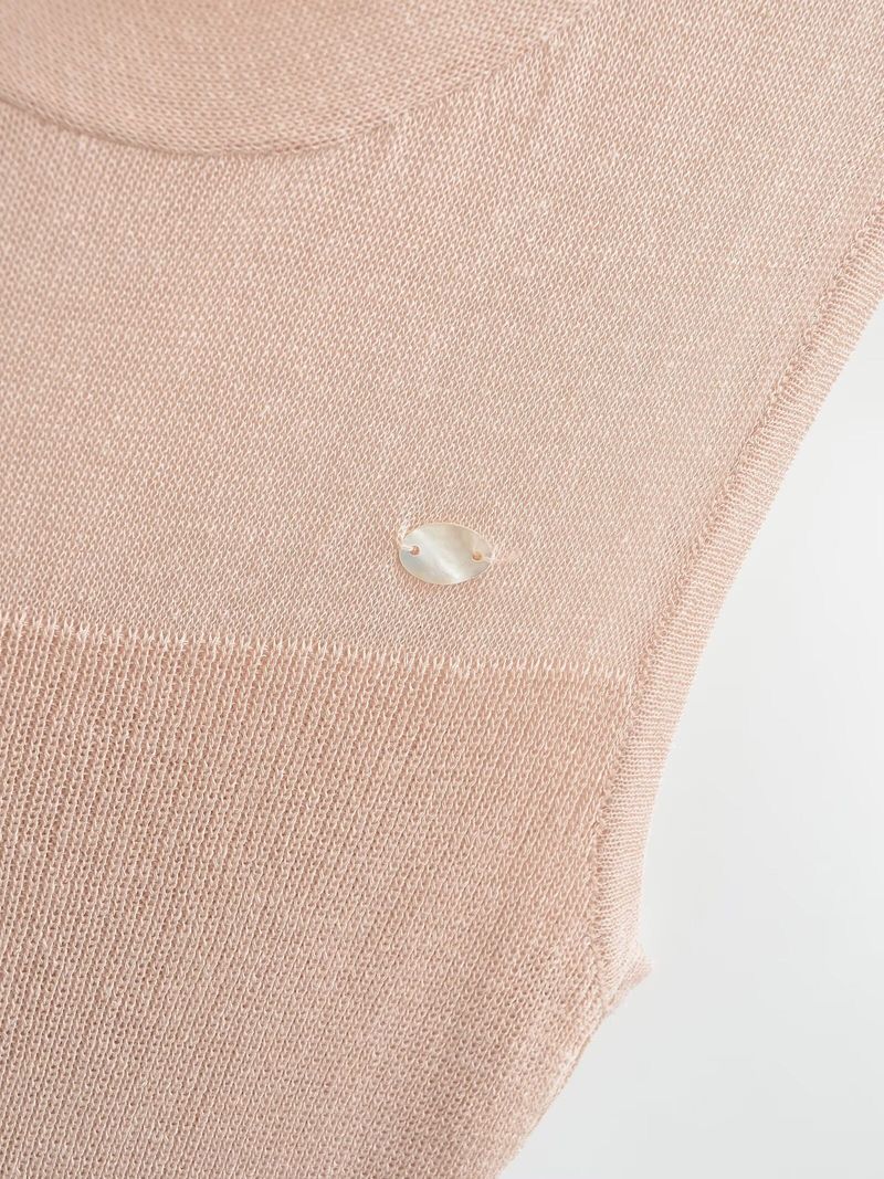 Isolde Ribbon Neck Ribbed Top
