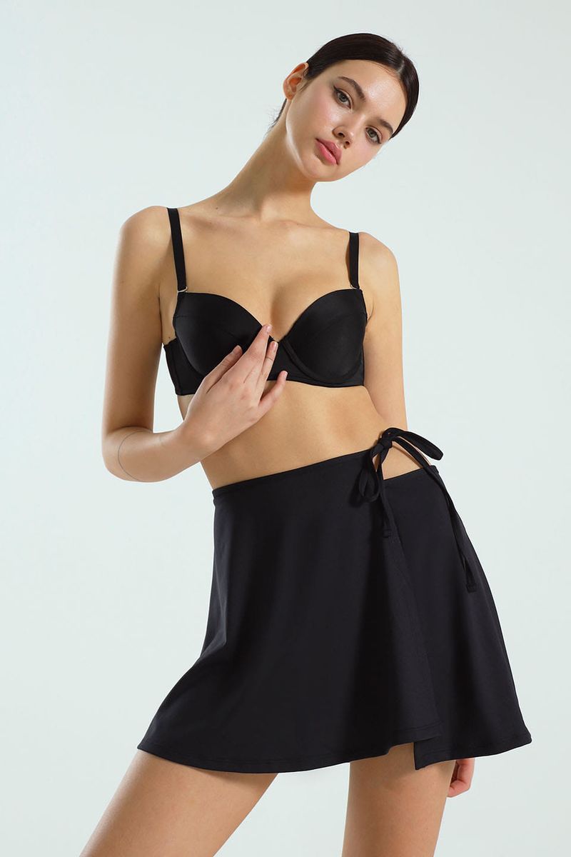 Wrap Skirt Cover-Up (Black/Long)