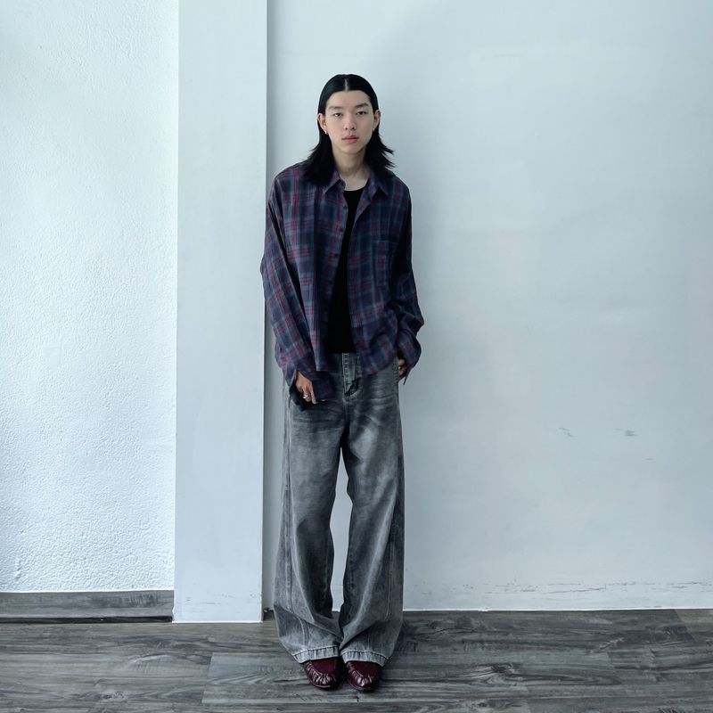 Stone Grey Denim Trousers