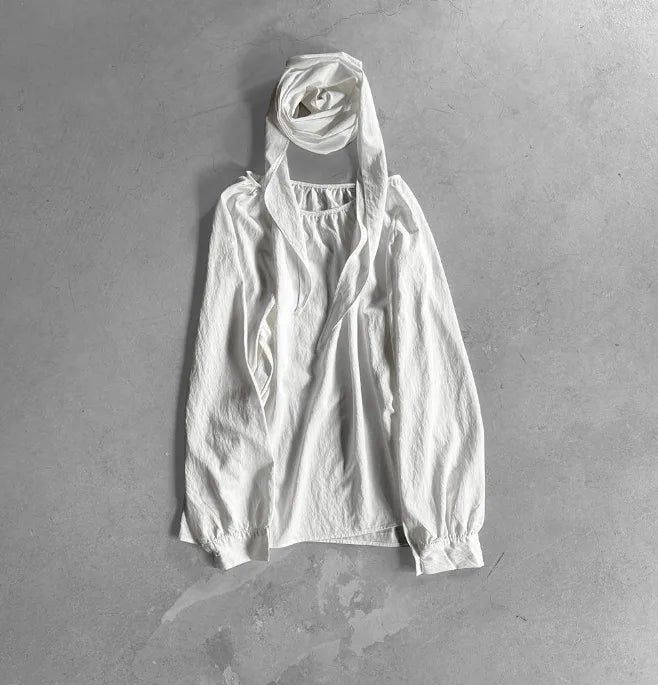 Mue Shirring Scarf Blouse