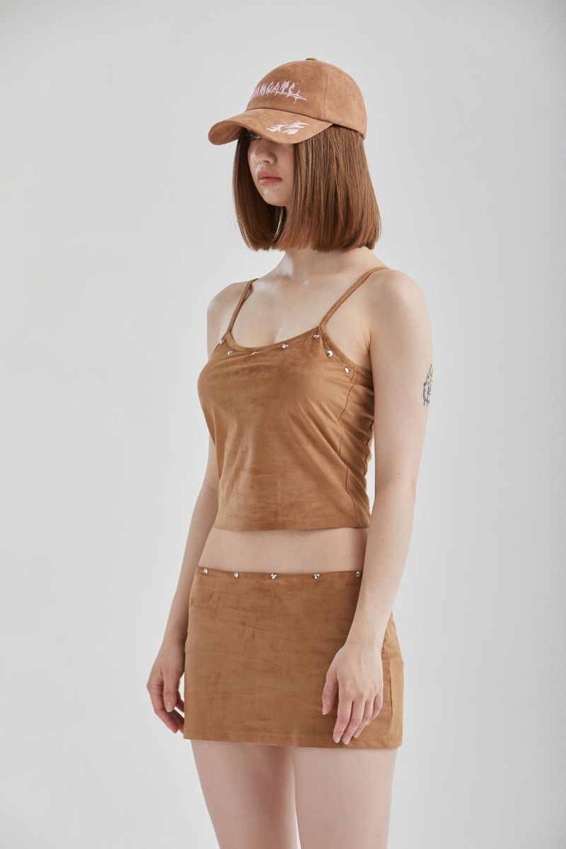 VELVET STUD SKIRT