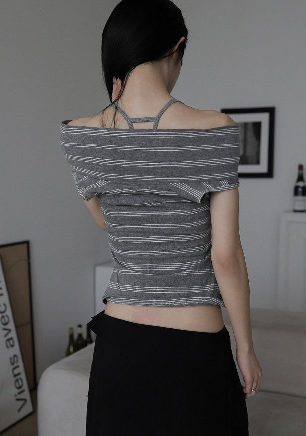 Stripe Drape Top