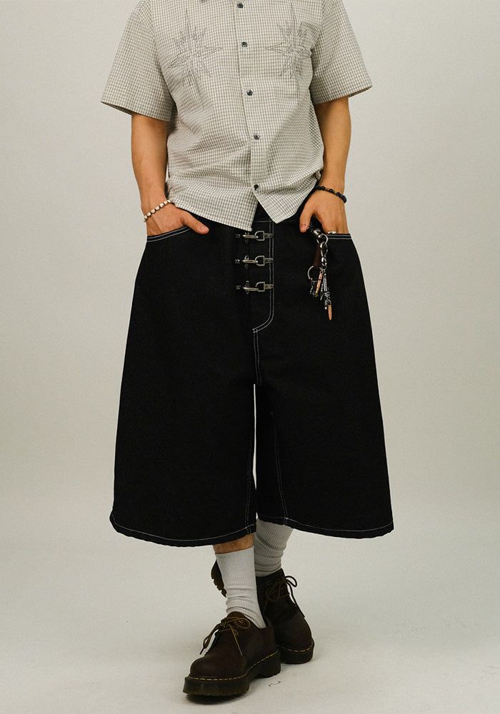 SEMIKAJI（セミカジ）の「WY Hook Buckle Bermuda Denim Pants（Pants）」