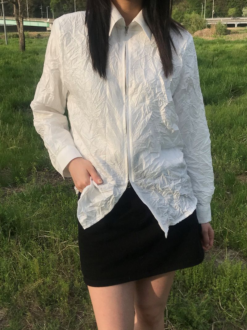 Crumpled 2-way jacket shirt
