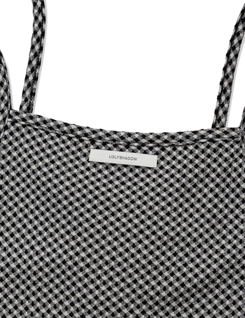 CHECKERED LACE SLEEVELESS(BLACK)