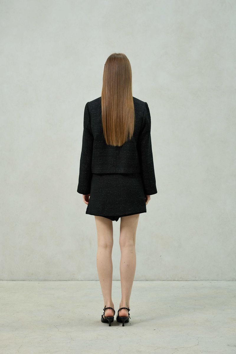 AGLOW TWEED JACKET / BLACK