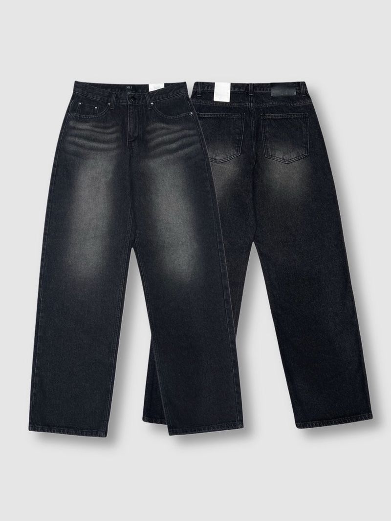Spoken Wide Black Denim Pants (S, M, L, XL, 2XL)