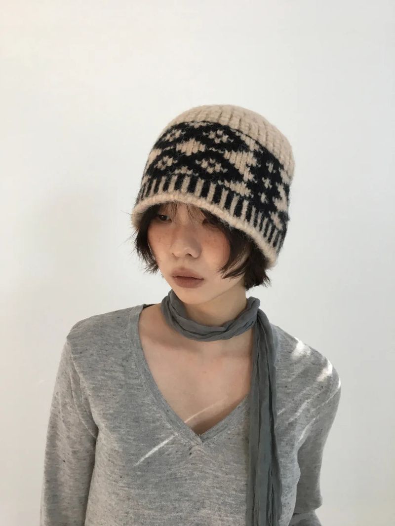 Pattah Nordic Knit Hat (4color)