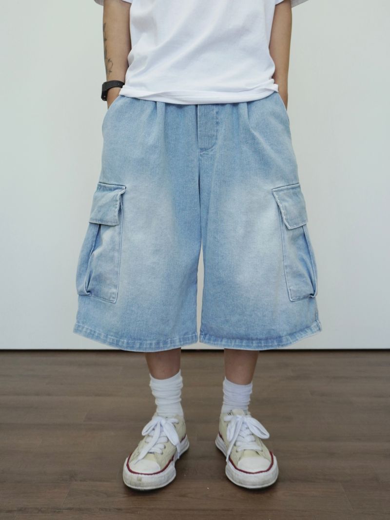 Vintage Washed Denim Shorts 3C