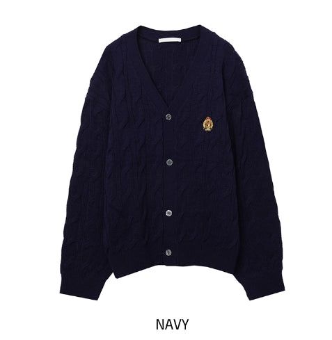 Wappen Cable V-Neck Cardigan