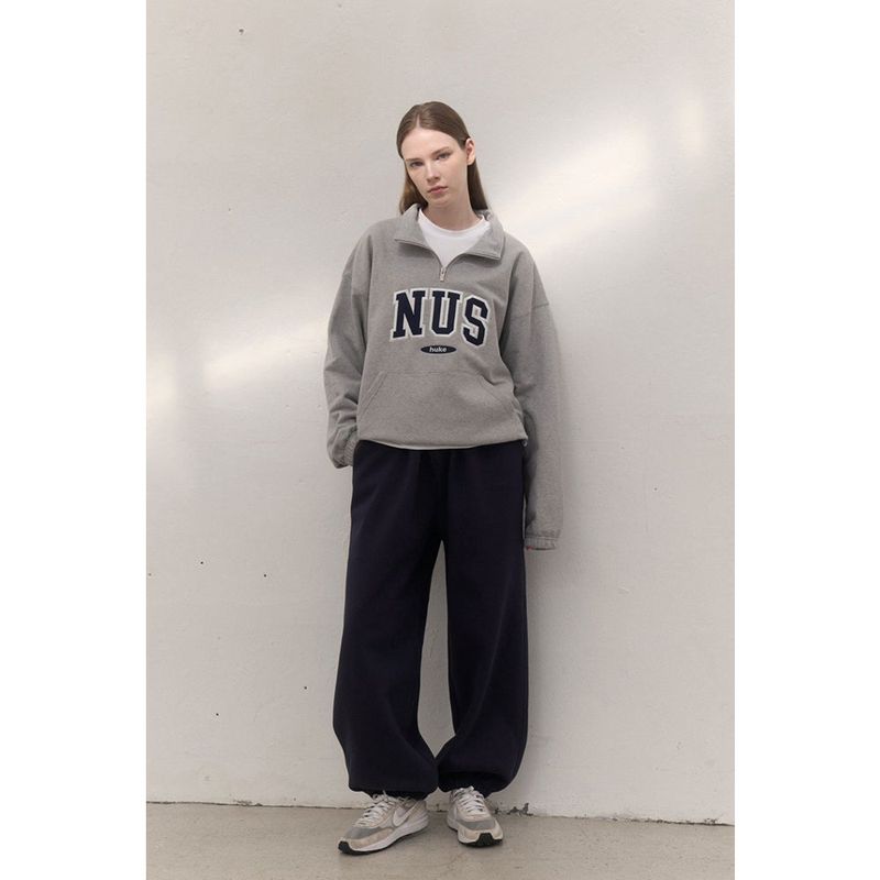 Huke x Nus. ハーフジップアップ(BLACK)