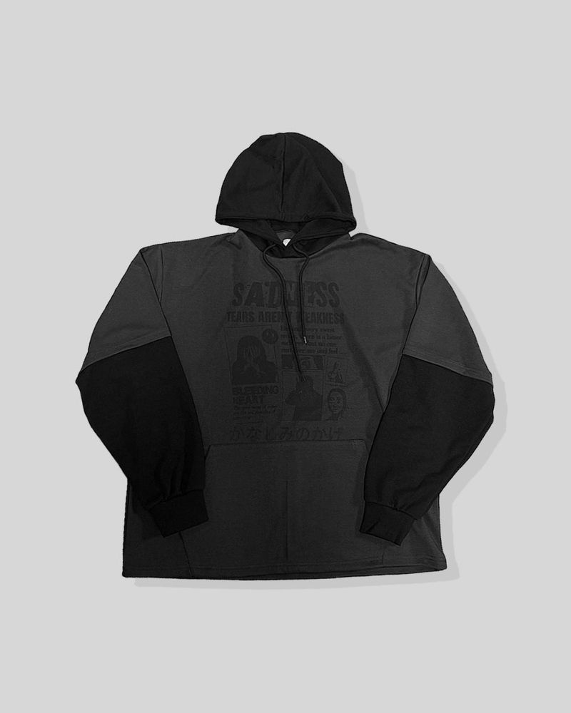Sad Layered Oversized Hoodie