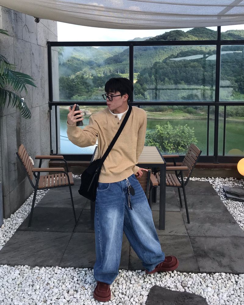 シンチバックバルーンデニムパンツ
