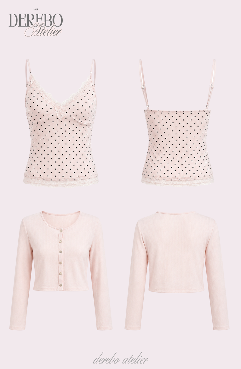 Baby Dot Camisole Cardigan Set (SET)