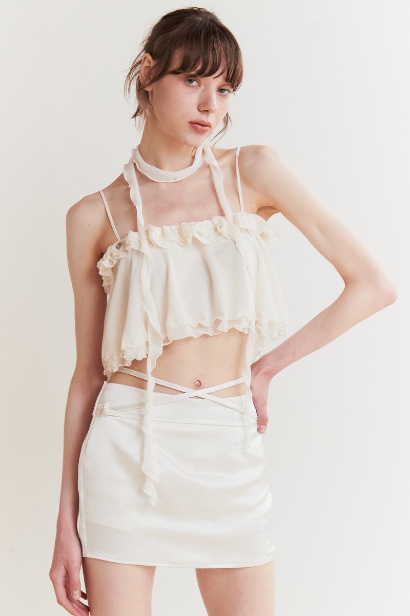 LILY SCARF TOP cream