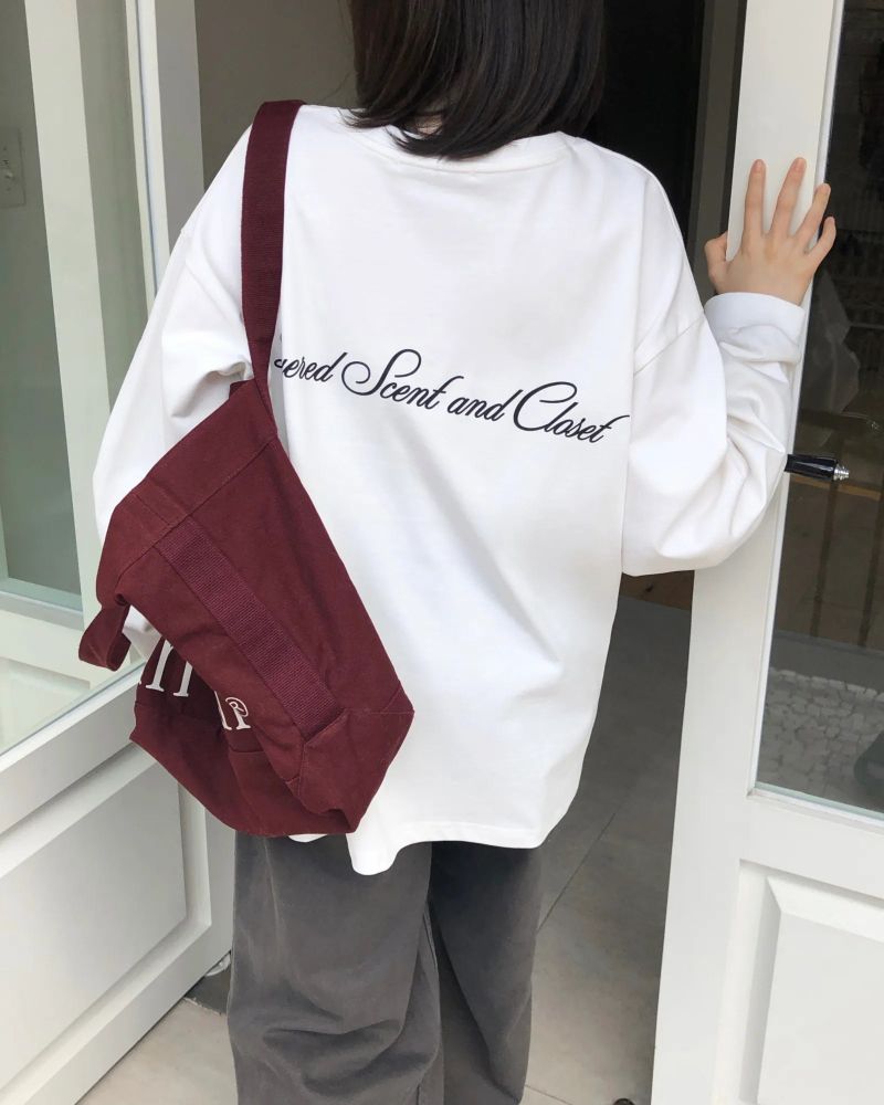 [ORIGINAL] Rosette Loose-Fit Lettering Long-Sleeve