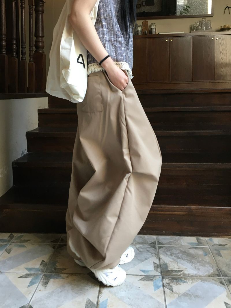 Tail Curved Wide Cotton Pants (4c)
