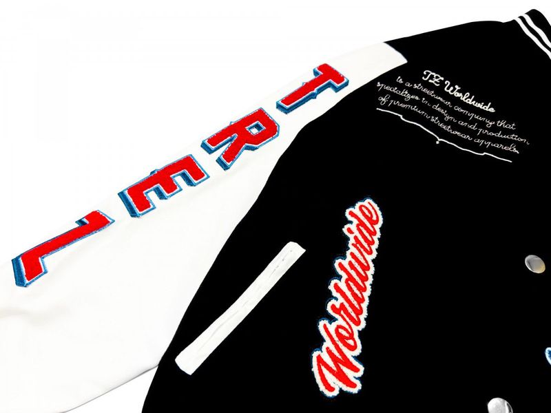 TZWORLDWIDE VARSITY JACKET - BLACK