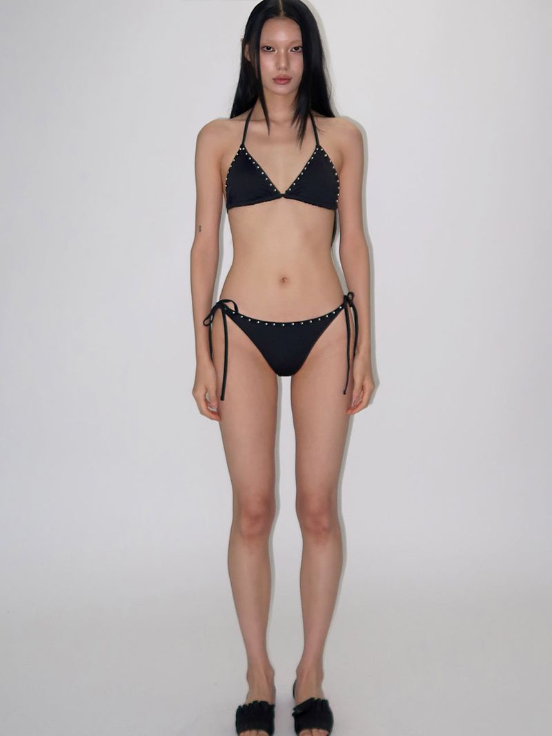 Black stud bikini - Triangle bottom