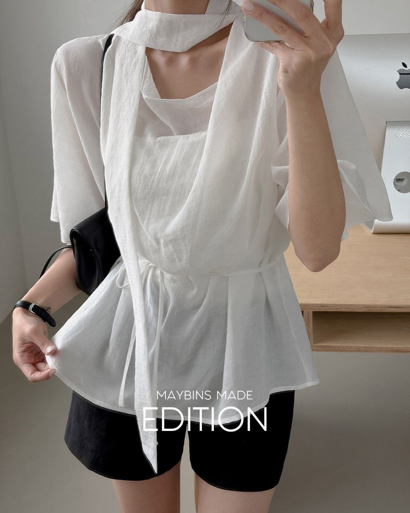 MADE. Reviz tie blouse