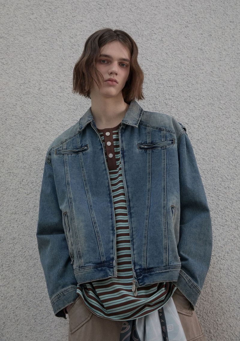 vintage washing line trucker jacket