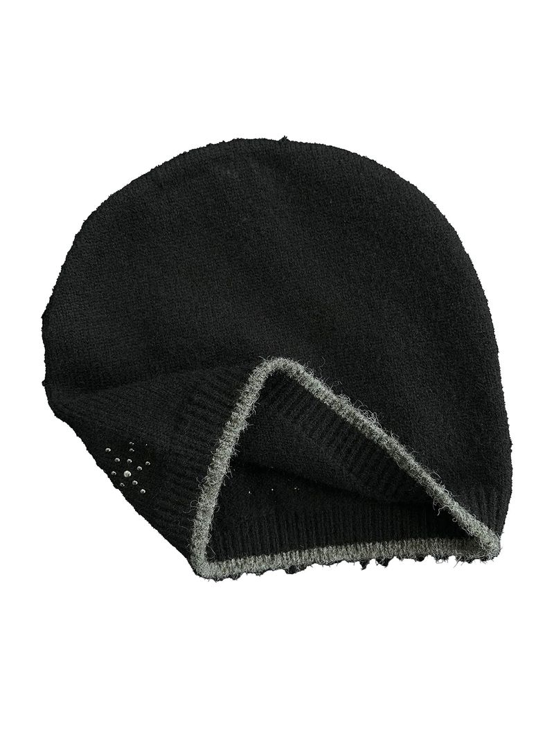 RIVET TOTEM WOOL-LIKE EDGE HEATHER BLEND BEANIE