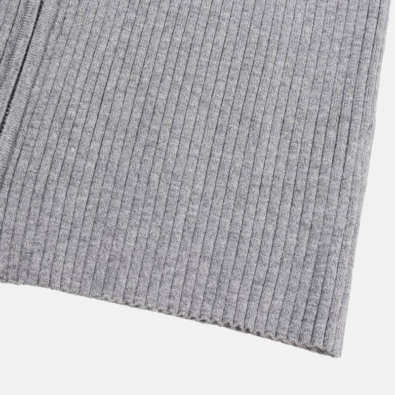 Rib Line Muscle Fit Zip-Up Knit