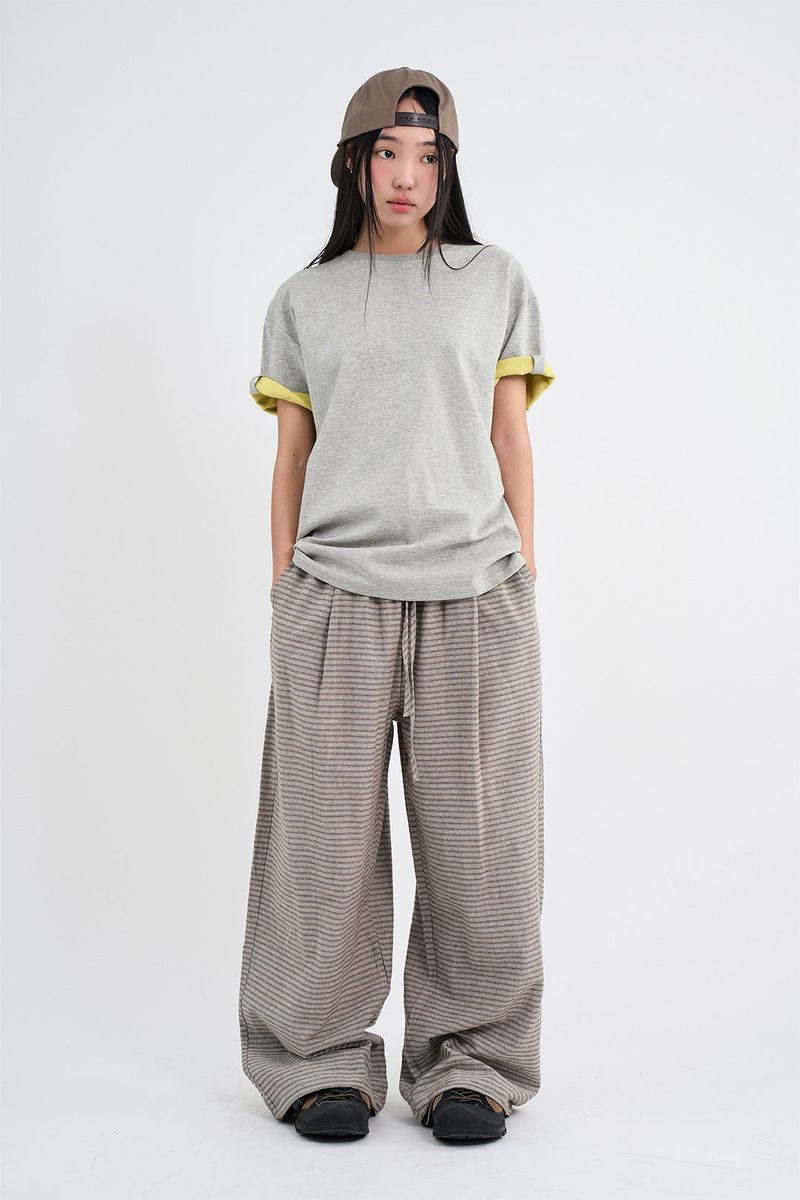 Border stripe summer pants