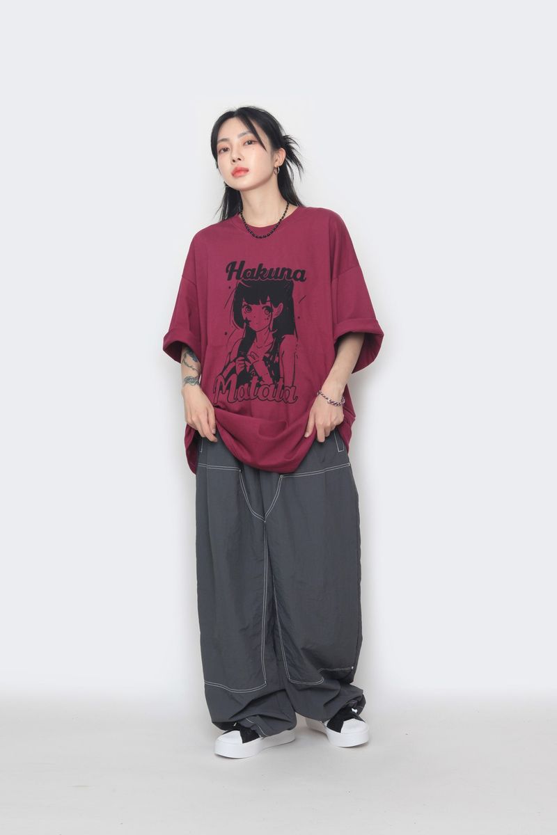 double-stitch nylon pants