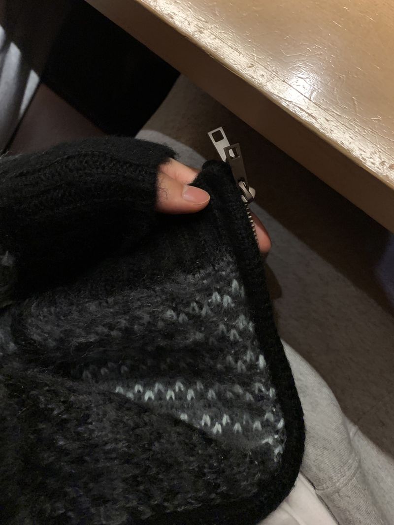 Look Aces High Neck Check Two-Way Knit Zip-Up