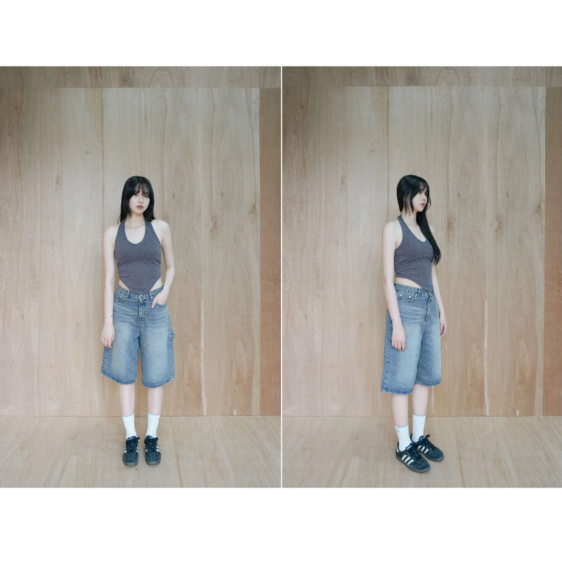 HALTERNEK KNIT VEST_CHARCOAL