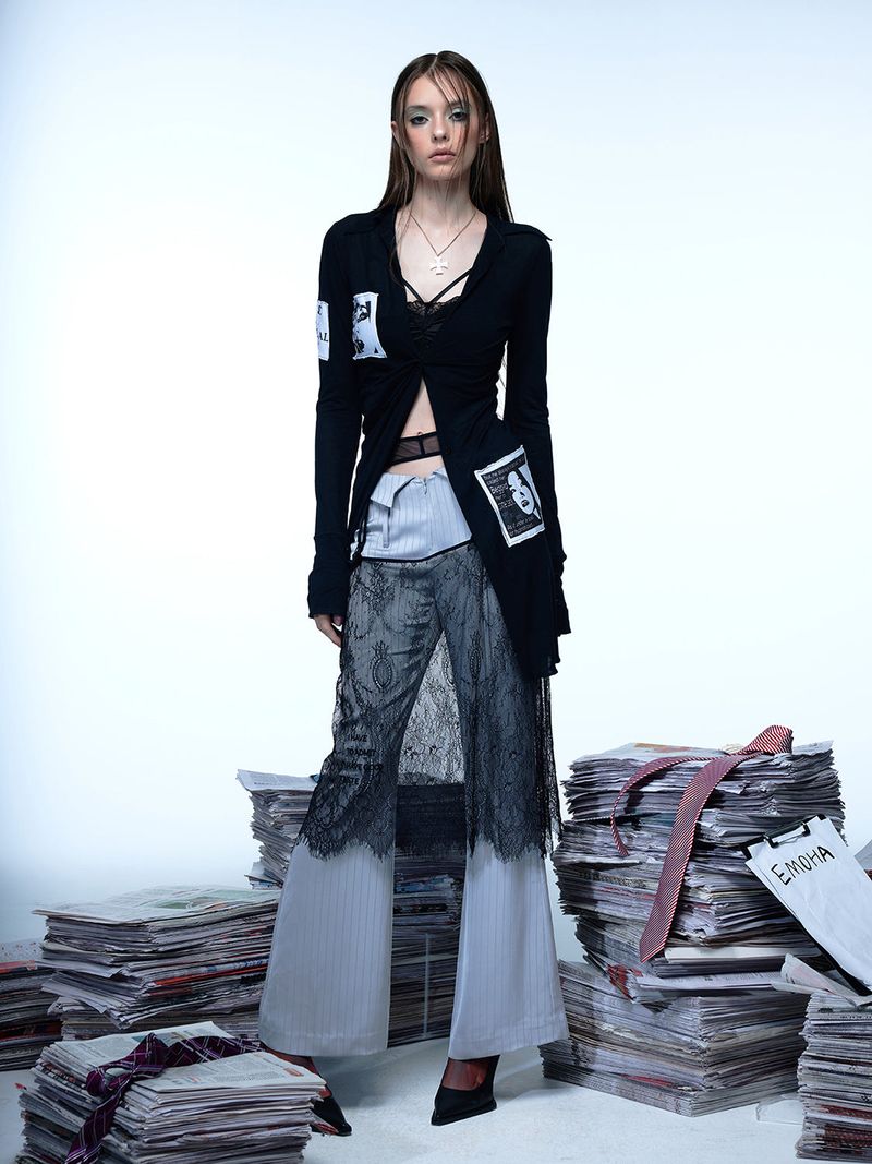 Emoha Movie patch elegant long shirt